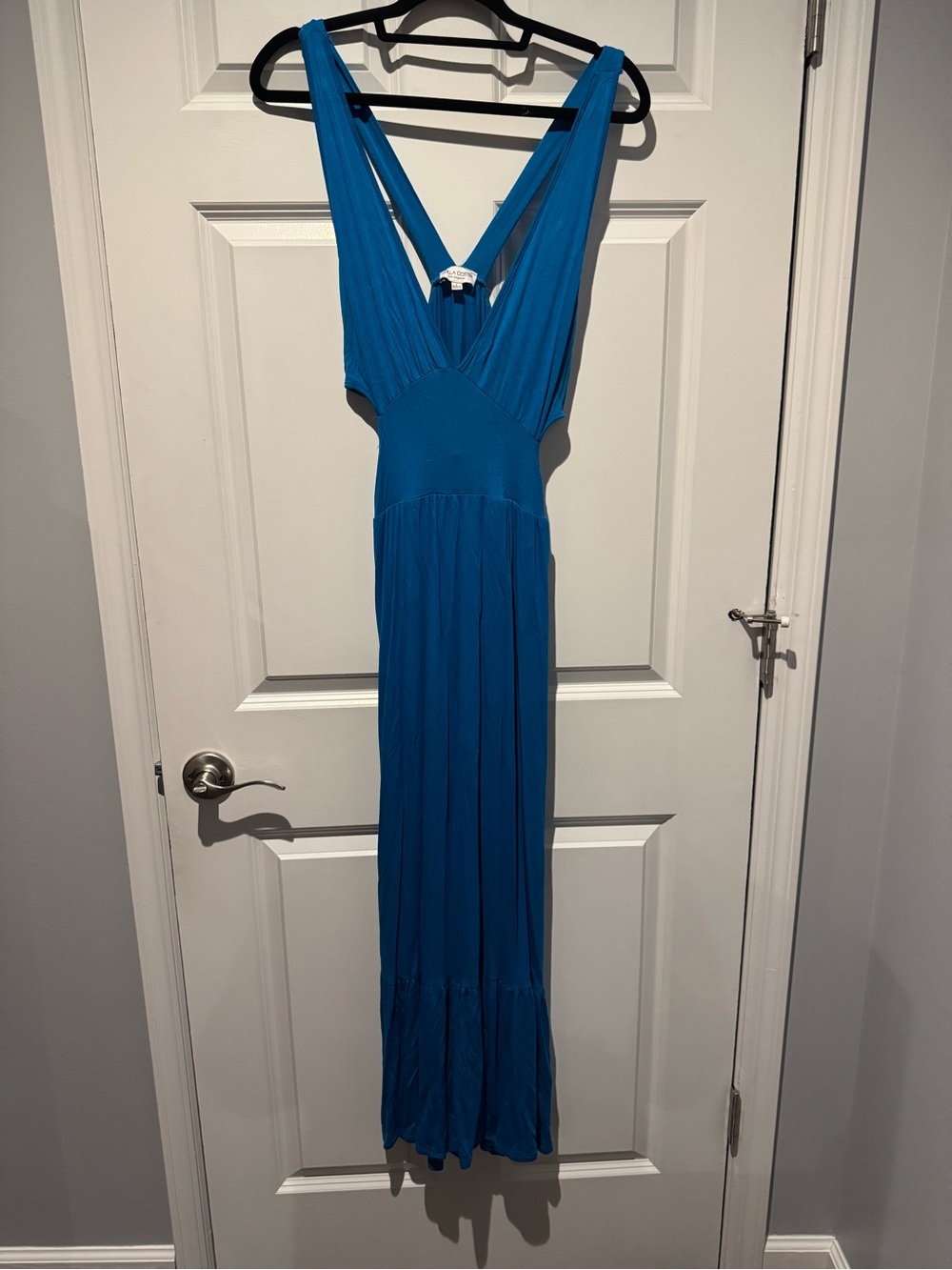 Rolla Coster Vibrant Blue V-Neck Cut Out Midi Dress Size Large